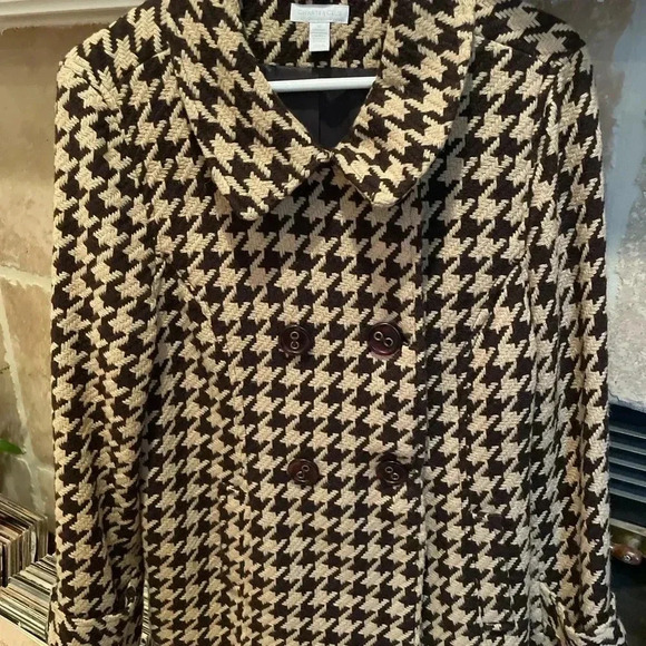 Charter Club Women’s Houndstooth Wool Old Money Classic Business Blazer 16 T - Picture 9 of 10